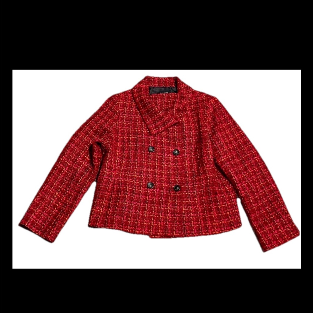 Talbots Red Plaid Jacket Size 16P